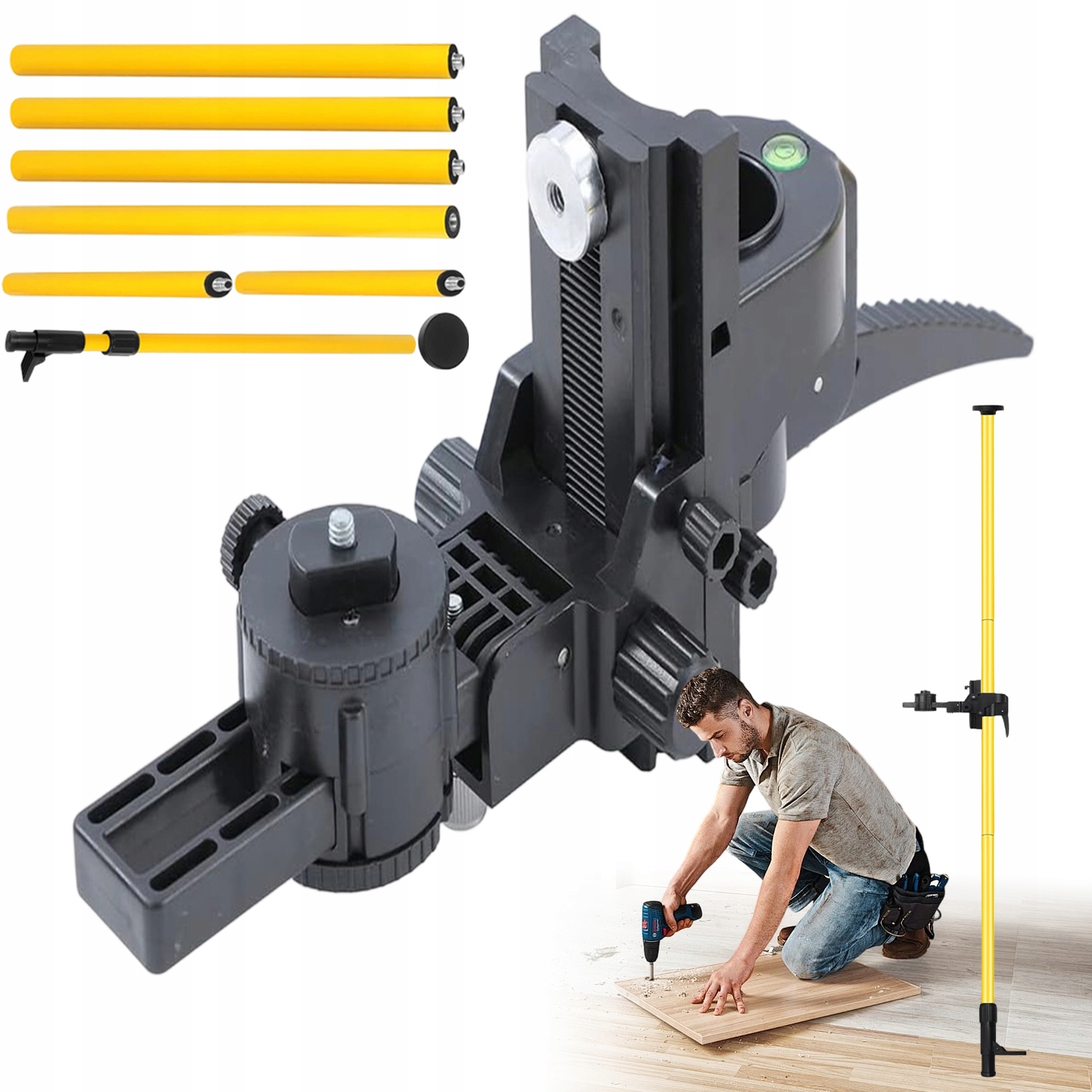 Teleskopická Tyč Rozpěrný Stativ Sloupek Pro Laser Vodováhy 420 CM