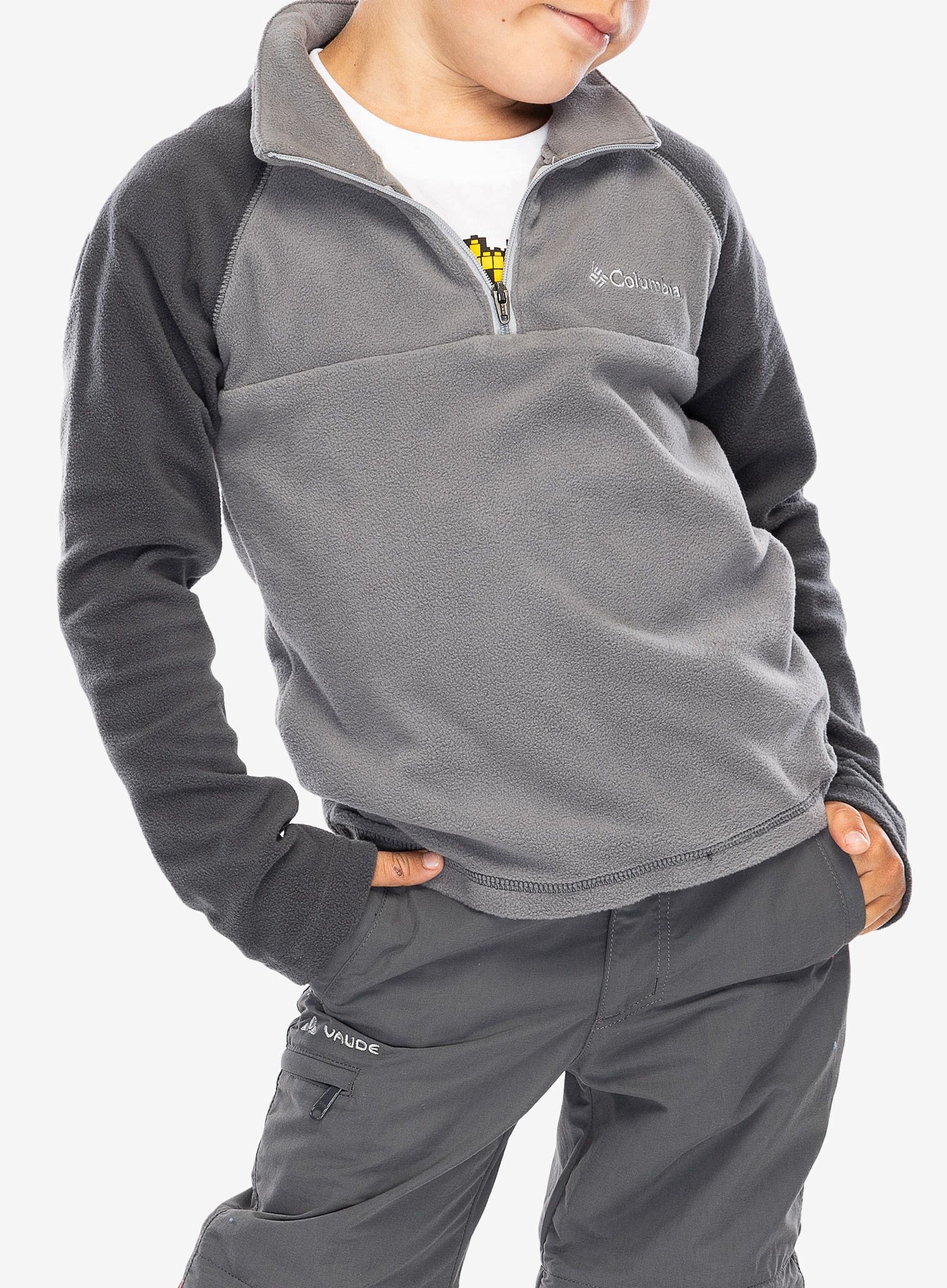 Bluza dziecięca Columbia Glacial Half Zip city grey/shark/c. grey S