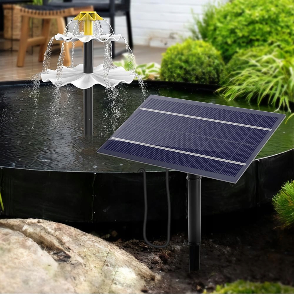 SOLAR POMPA DO OCZKA WODNEGO FONTANNA OGRODOWA ZASILANA ENERGIĄ SŁONECZNĄ — miniatura 4