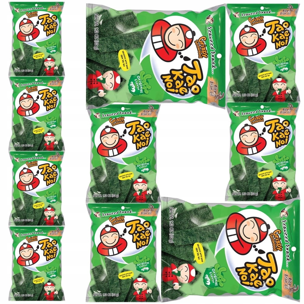 Levně 10x Křupavé řasy Řasy Nori Příchuť Original 32g Taokaenoi