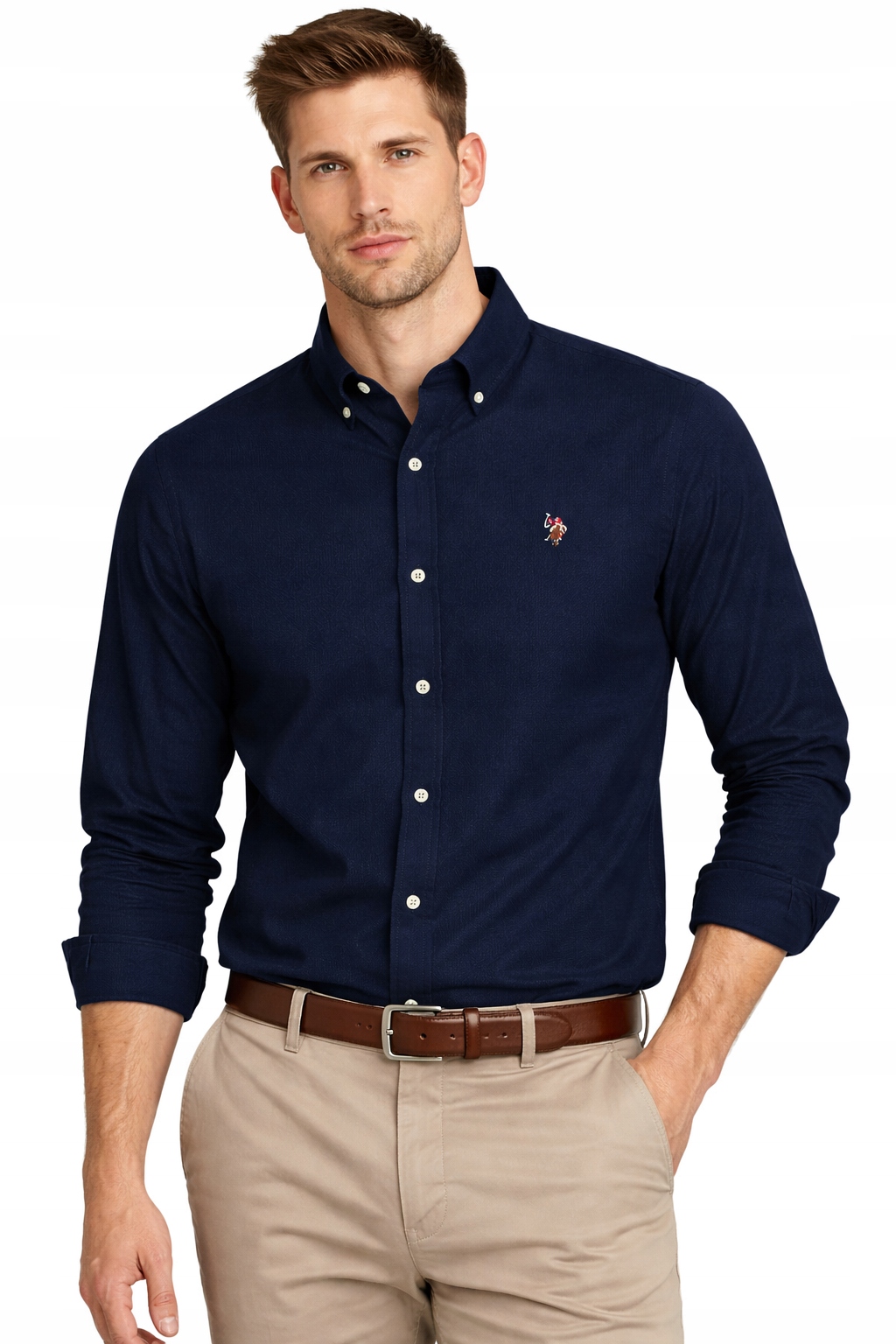 U.s. Polo Assn. Pánská Košile MUP3247-J09, tmavě modrá bavlněná výšivka