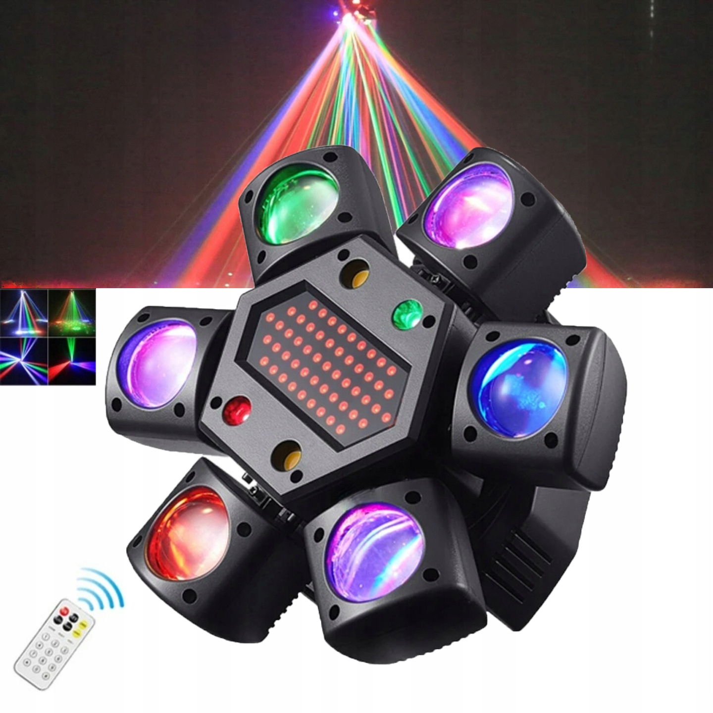 Multiefekt Led Svetla Rgbwa 6v1 Laser Stroboskop Osvetlenie Disco Pilot