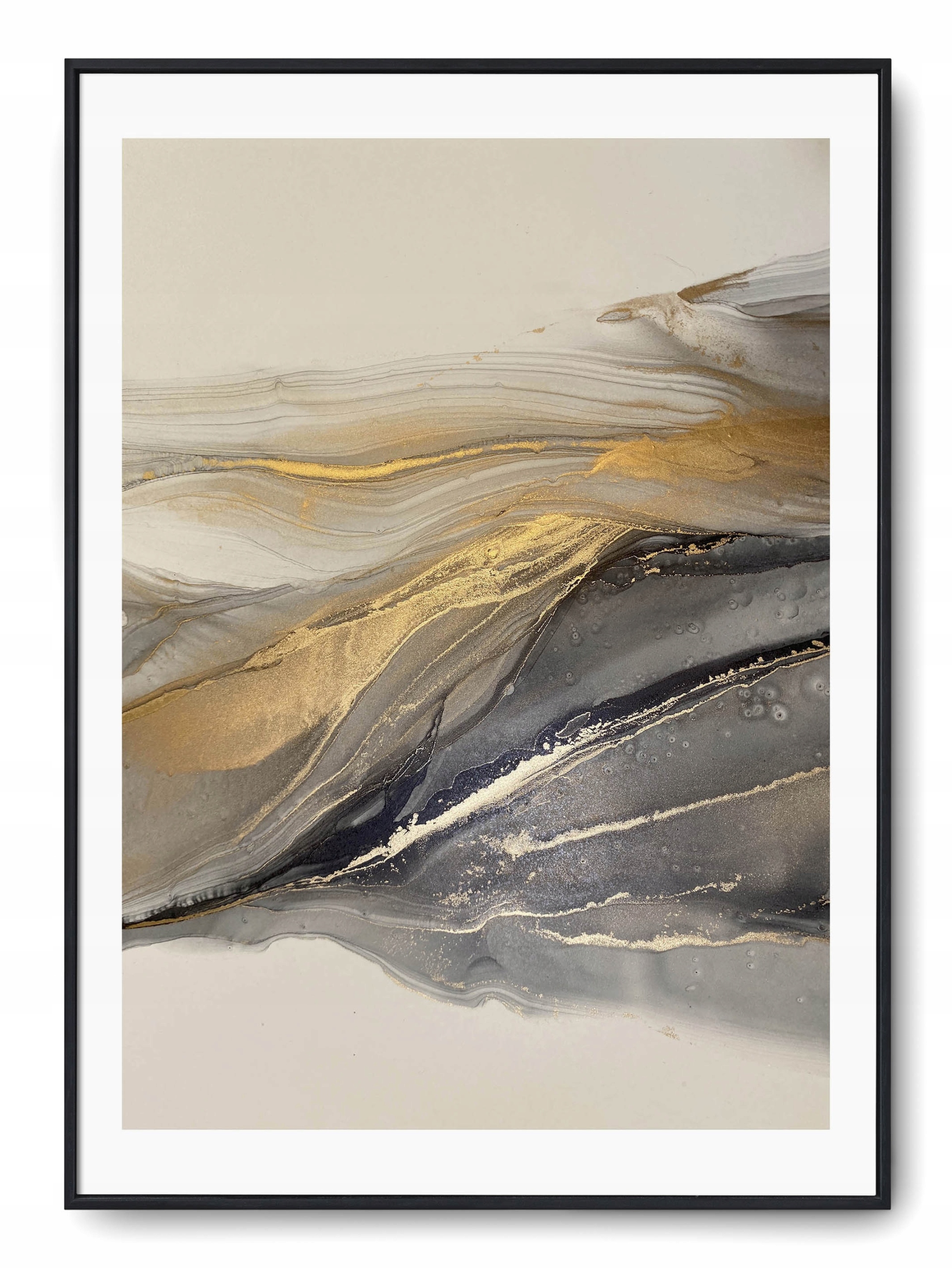 

Plakat r 40x50 cm Marmur Tekstura Złoty Szary Czer