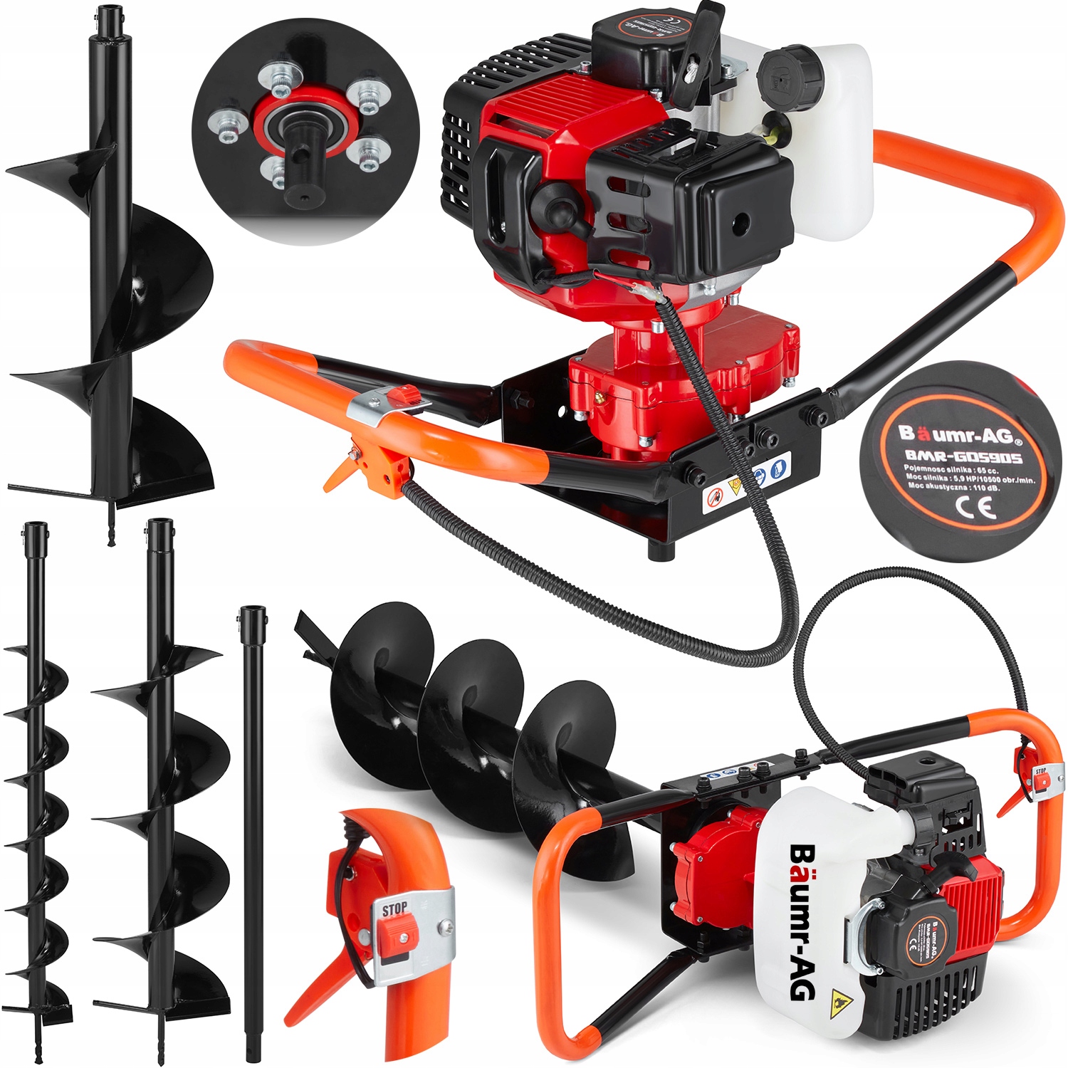 Benzínová Vrtačka Vrták Do Země Vrták Vrtačka Baumr-ag 5,9KM