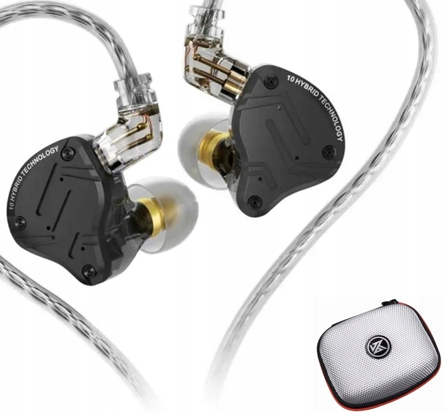 Słuchawki dokanałowe monitory poprawione ZS10 Pro X 3.0 etui bez mikrofonu