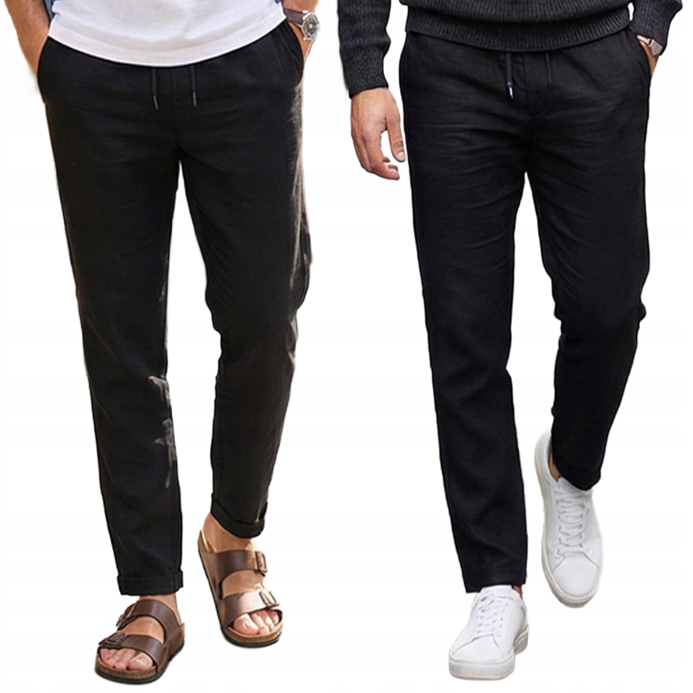 Pánské lněné kalhoty s příměsí bavlny Prodyšné Len