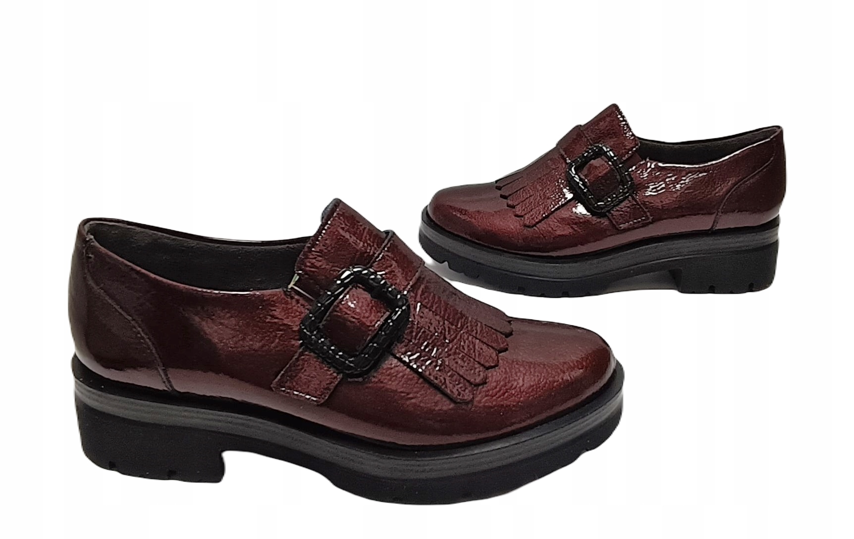 Loafersy mokasíny lak kůže Pitillos 10097 bordo r37