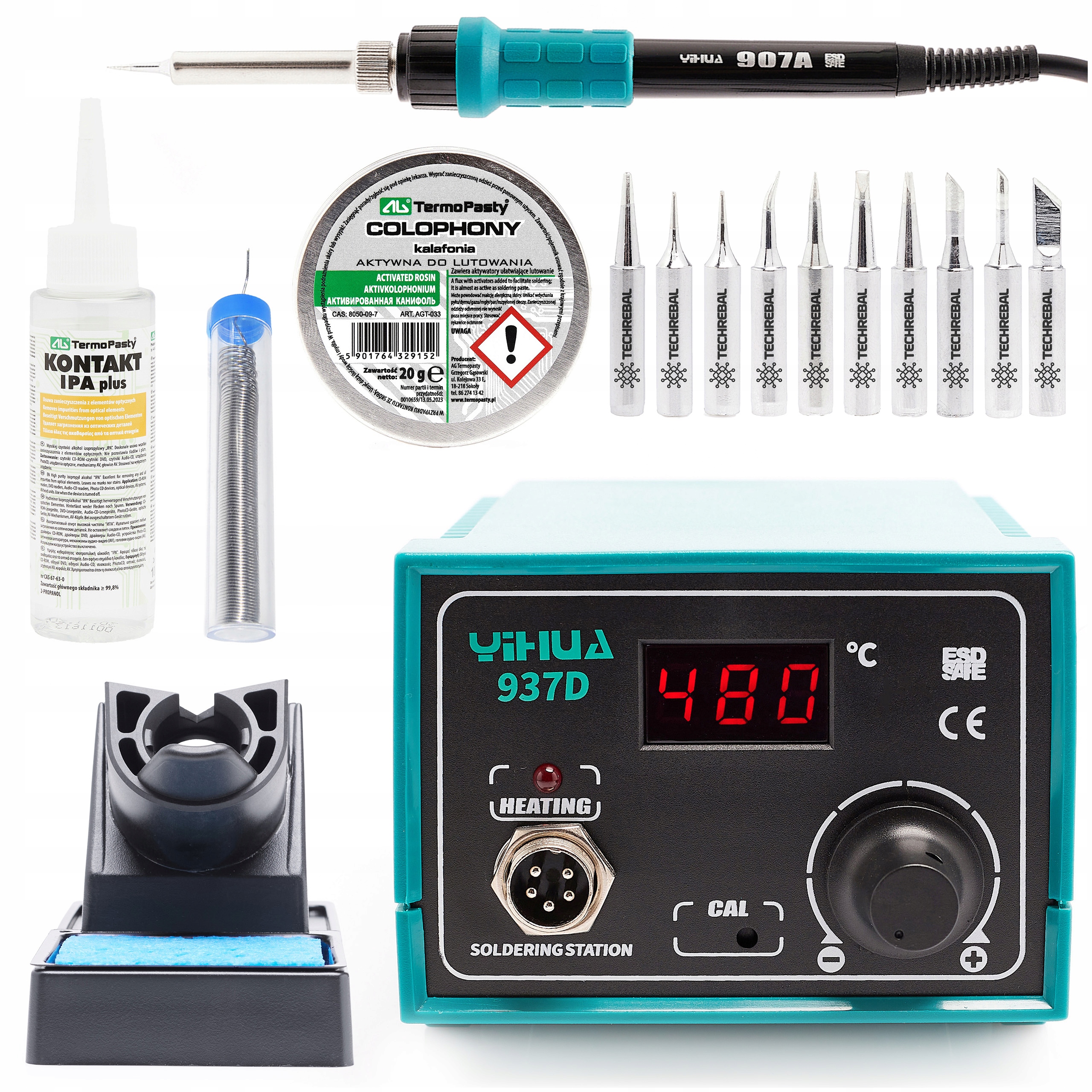 Sada Pájecí Stanice Yihua 937D Hroty Alkohol Ipa Kalafuna Led Cín