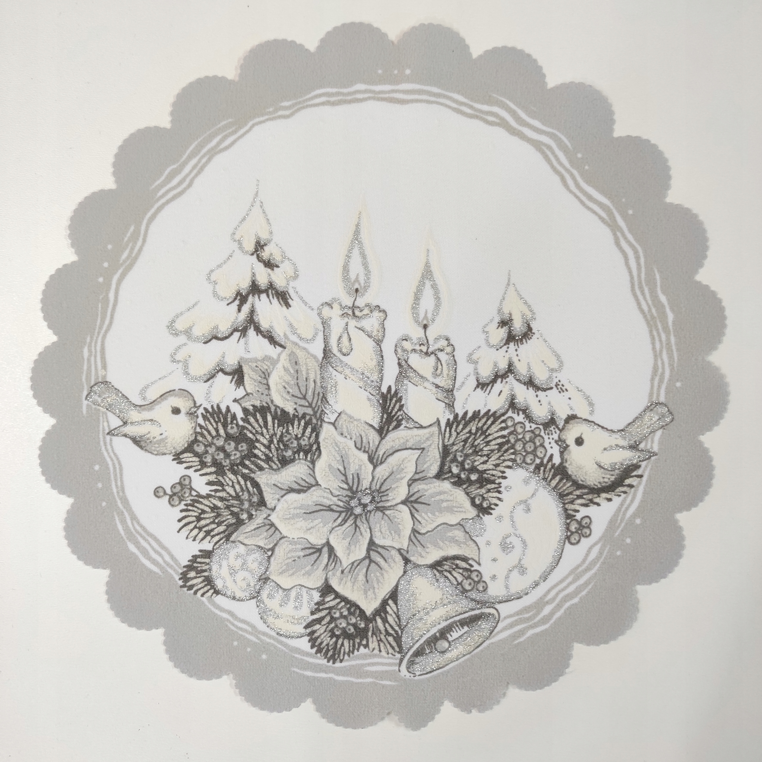 Serwetka świąteczna KOŁO 23 cm szara