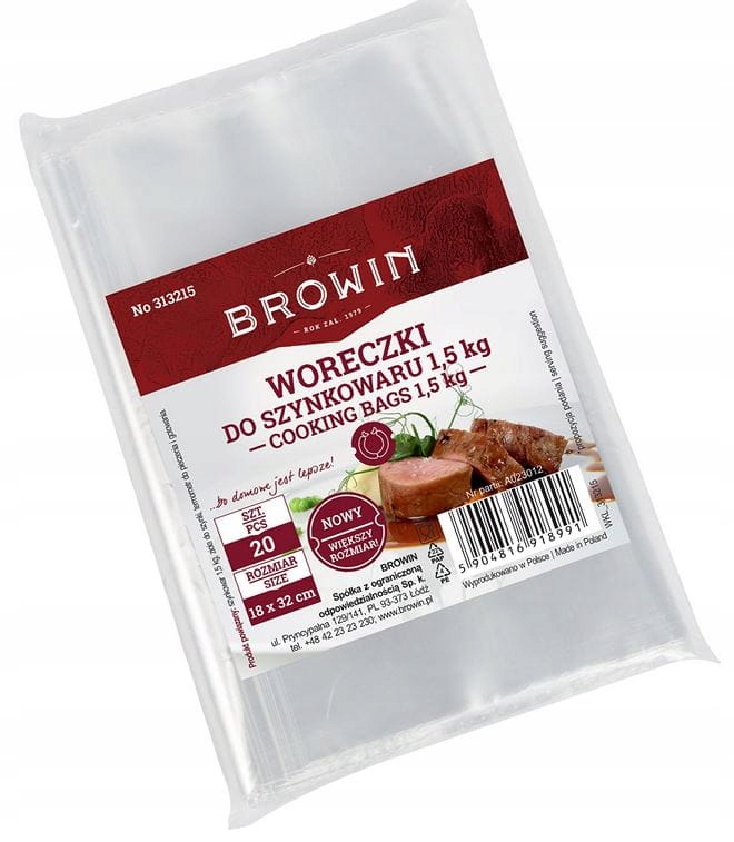 Worki foliowe do szynkowaru BROWIN 1,5kg opakowanie 20 sztuk