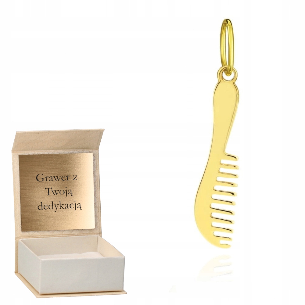 Zlatý přívěsek Hřeben zlato ryzost 585 Gravírování