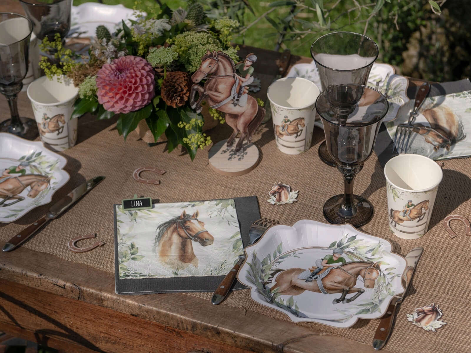 Kubeczki papierowe JAZDA KONNA Koń Konik 10 sztuk Urodziny Marka Santex