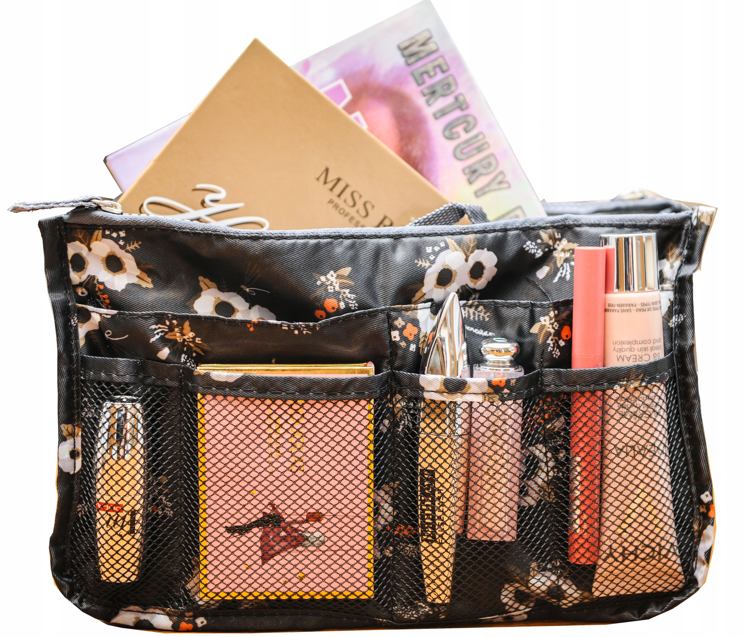 

Damski Organizer Do Torby Torebki Czarny W Kwiaty