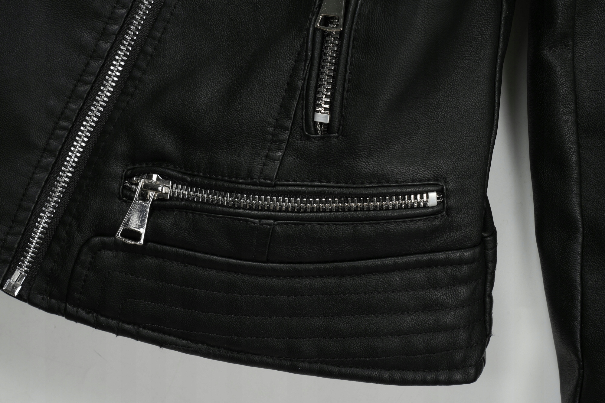 RAMONESKA KURTKA DAMSKA eko skórzana na zamek - M Wzór dominujący bez wzoru