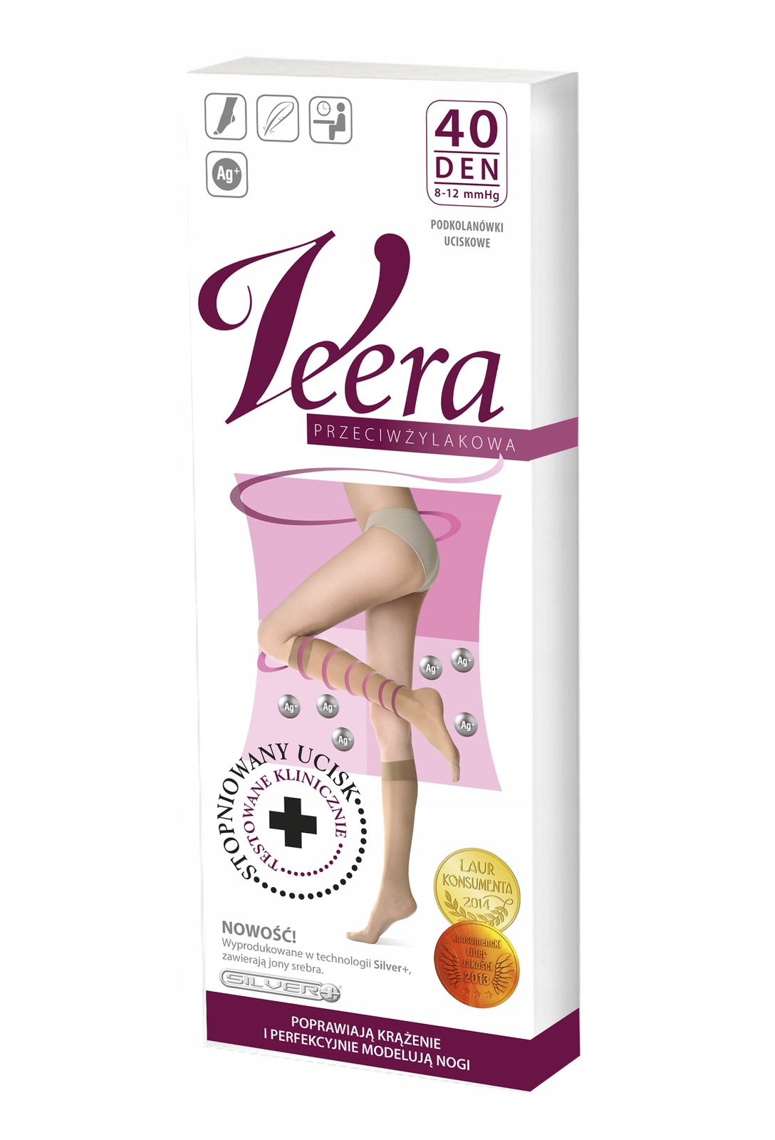 

Veera Podkolanówki 40DEN natur 1S/2M