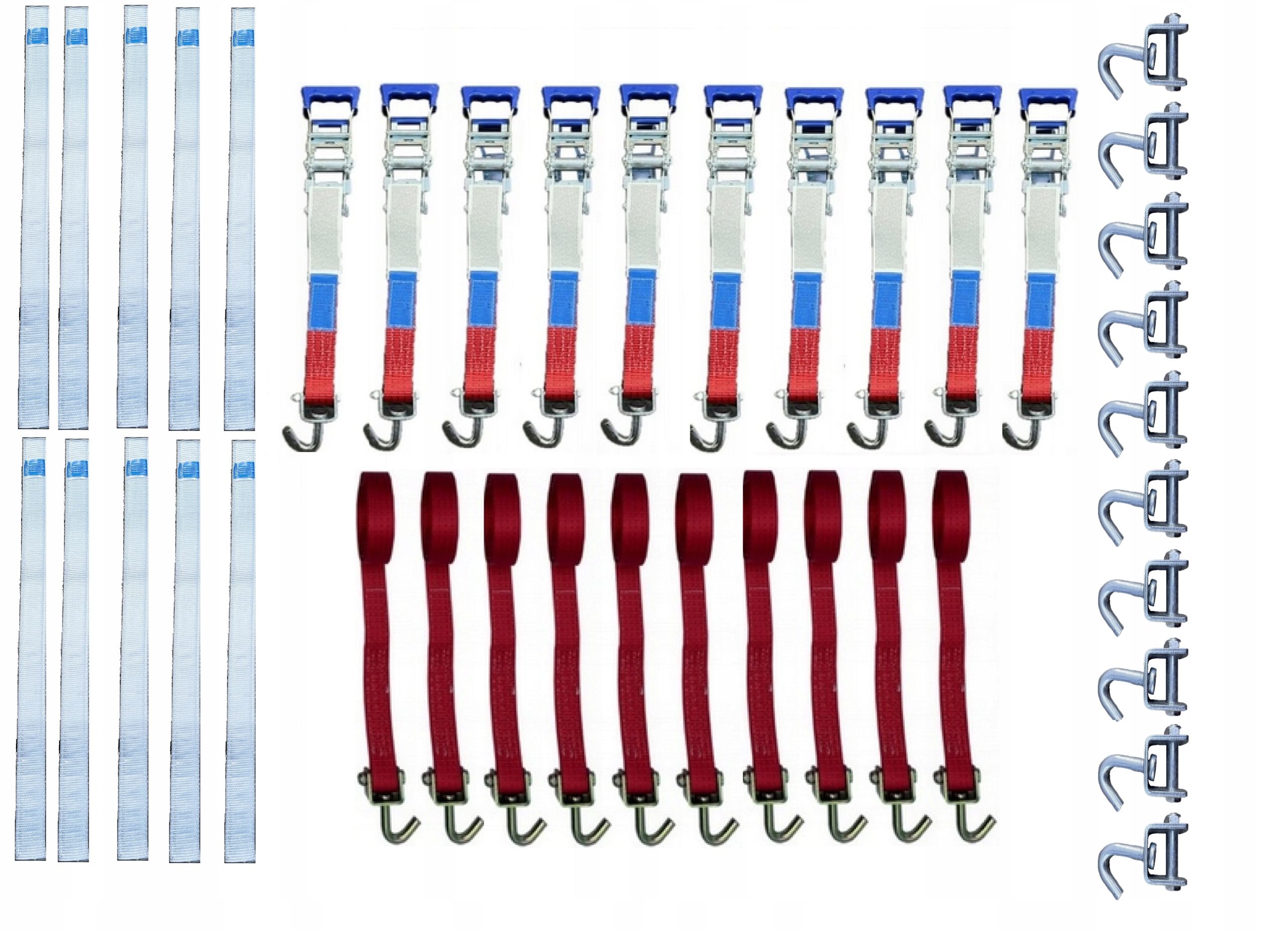 10 přepravních pásů 3 m v souladu s normou VDI 2700 Bi 8.1 až 3,5T, pogumované