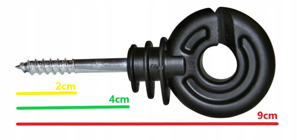 100 SZTUK Izolator okrągły wkręt do linki, drutu CZARNY EAN (GTIN) 5904365727525
