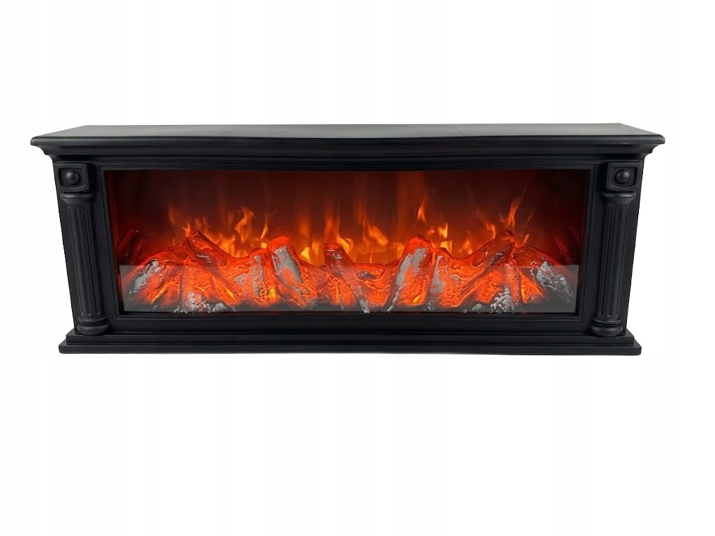 Led krb Mantelpiece 58 cm Realistický plamen, černý/hnědý