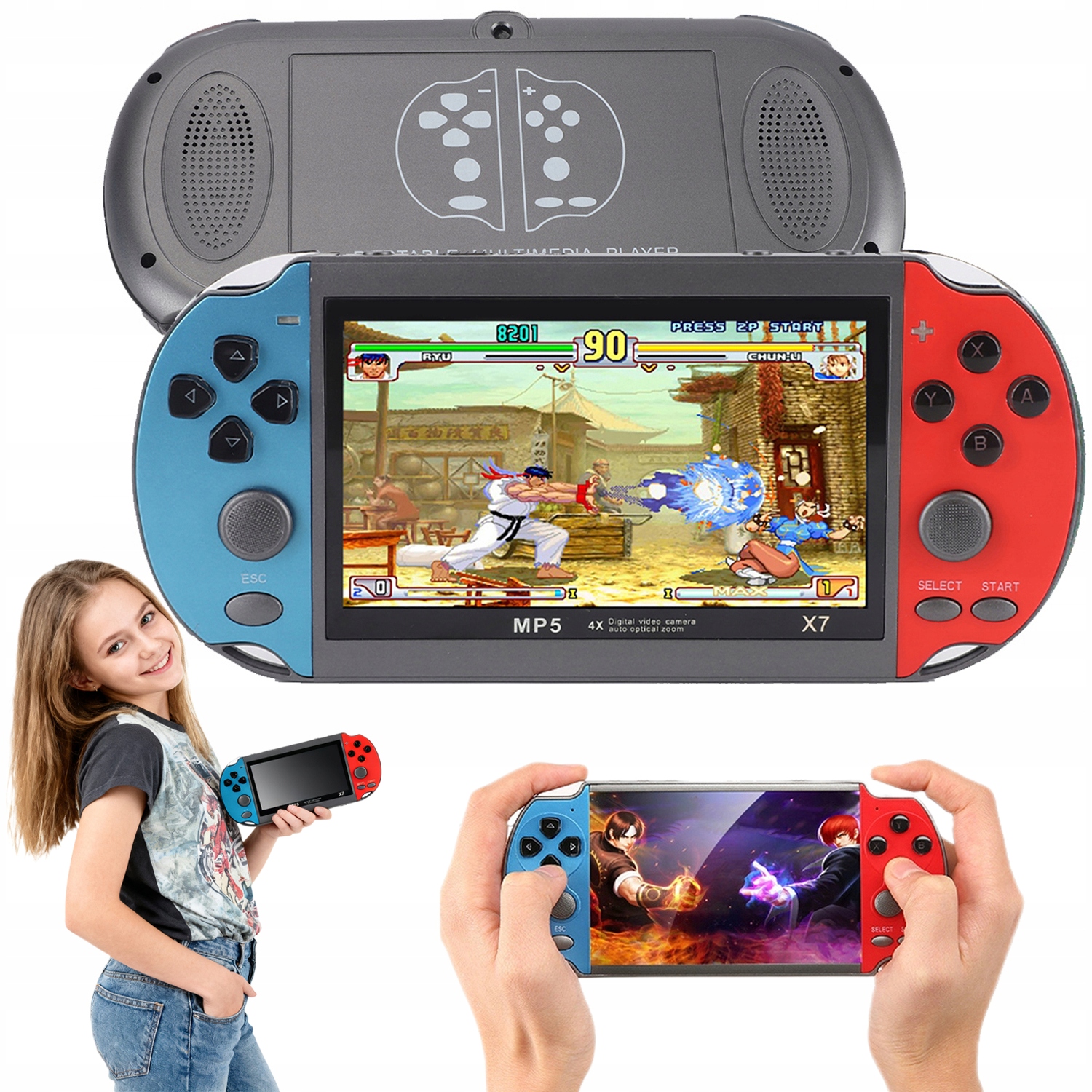 Mini Konsola Retro X7 Przenośna 10000 Gier Gierka Do Tv Ekran 4.3'' 8GB