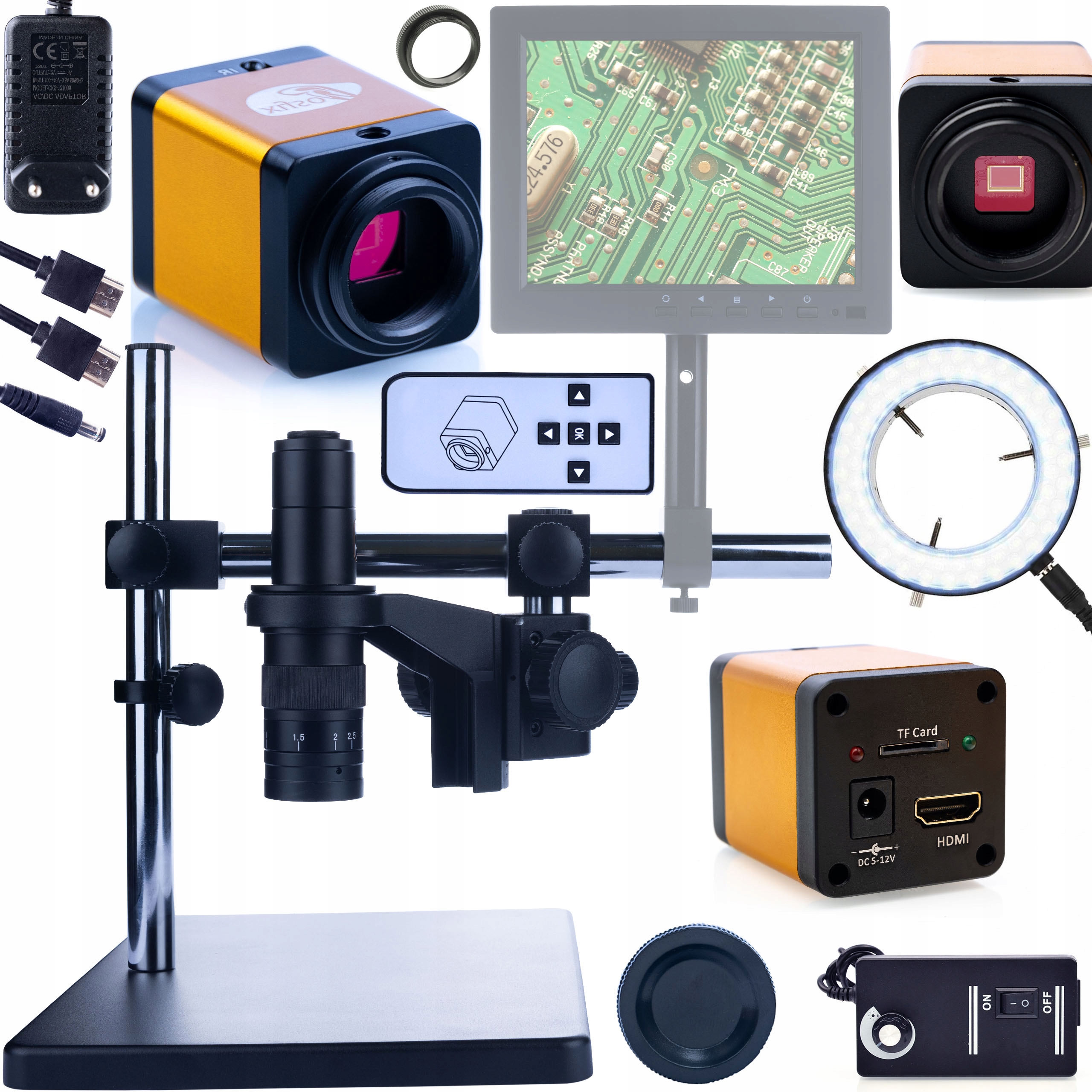 Sada Digitálního Mikroskopu Pro Pájení, Výložník, Osvětlovač Kamera Rosfix