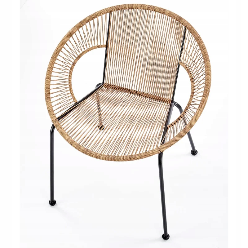 Krzesło Boho do Salonu BARI z Rattanu Naturalne Materiał dominujący metal