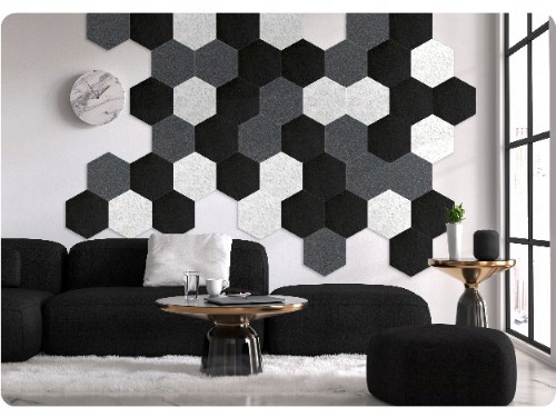 Panele ścienne akustyczne hexagon, wygłuszający, filcowe, heksagon Typ panel