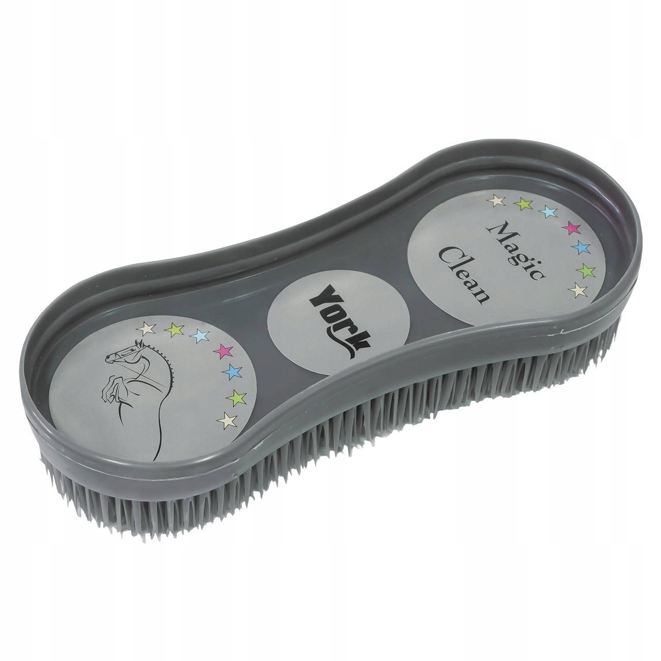 Szczotka dla konia York Magic Clean, kolor szary