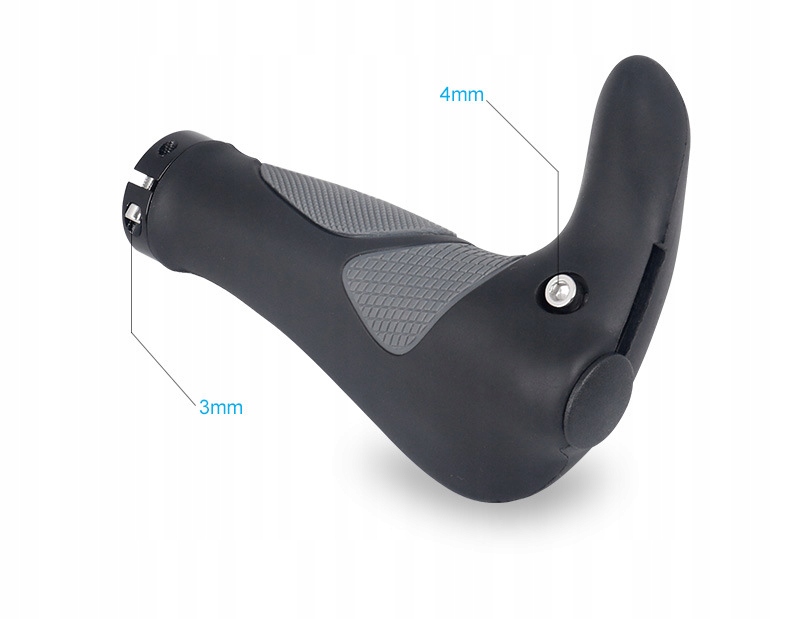 CHWYTY ROWEROWE ERGONOMICZNE GRIPY ROGI CZARNE Marka Gearox