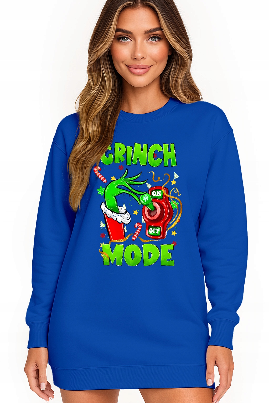Mikina Vánoční Oversize Šaty Grinch Mode On Dárek Vánoce XL