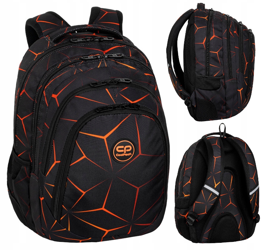 Plecak Szkolny Coolpack 17" Drafter 28L Lava F010749 Black Orange 3D