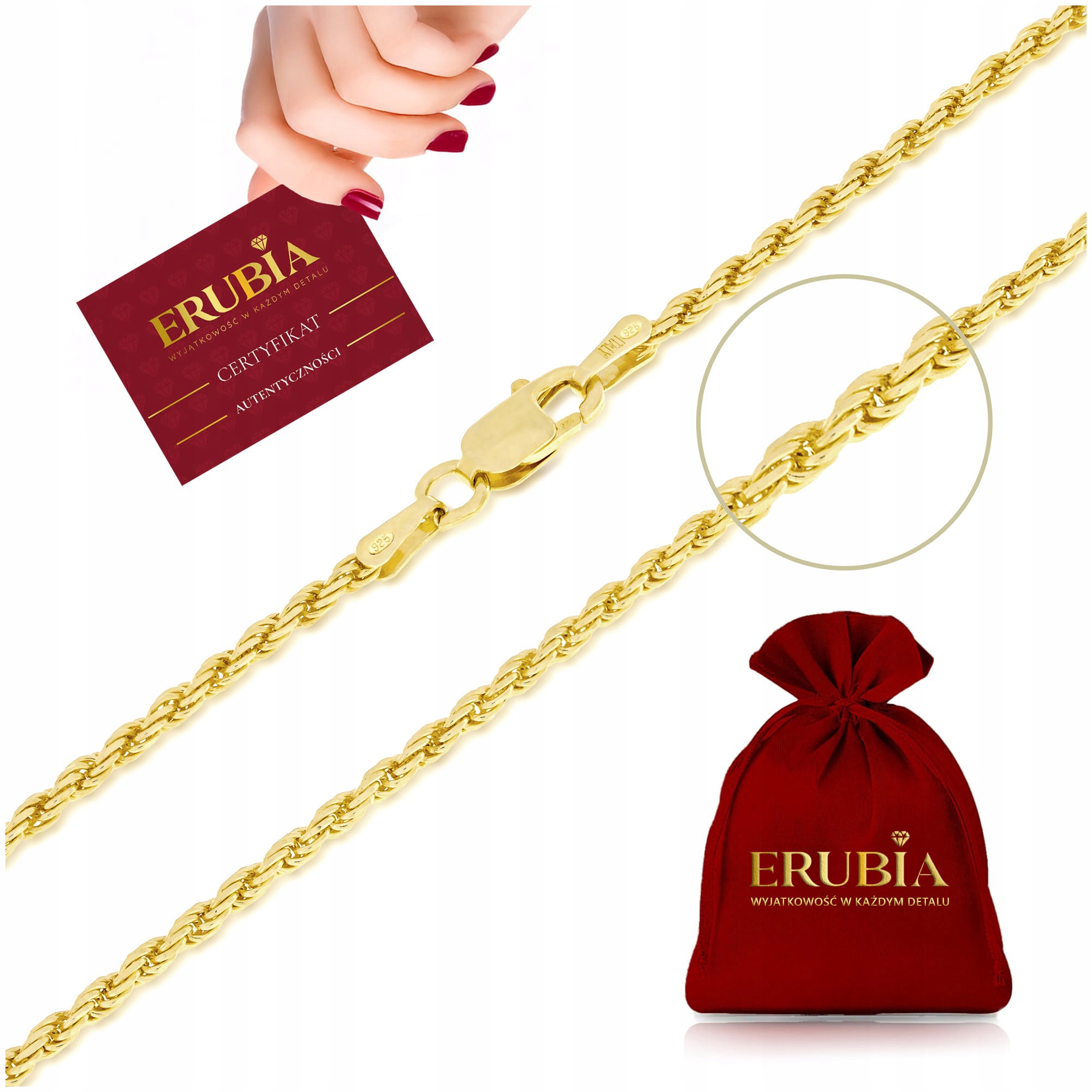 Zlatý Řetízek Kordel 45cm/2mm Stříbro O Ryzosti 925 Kroucený Pro Dospívající Dívku