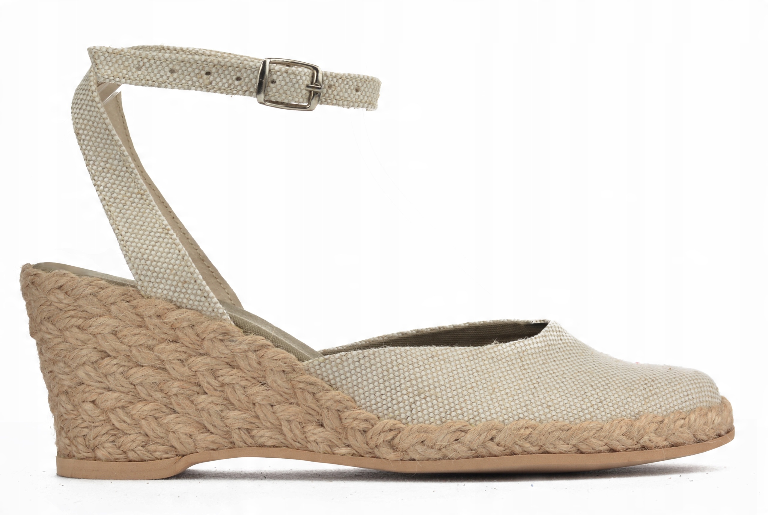 

Espadryle damskie średnie jasny len 39