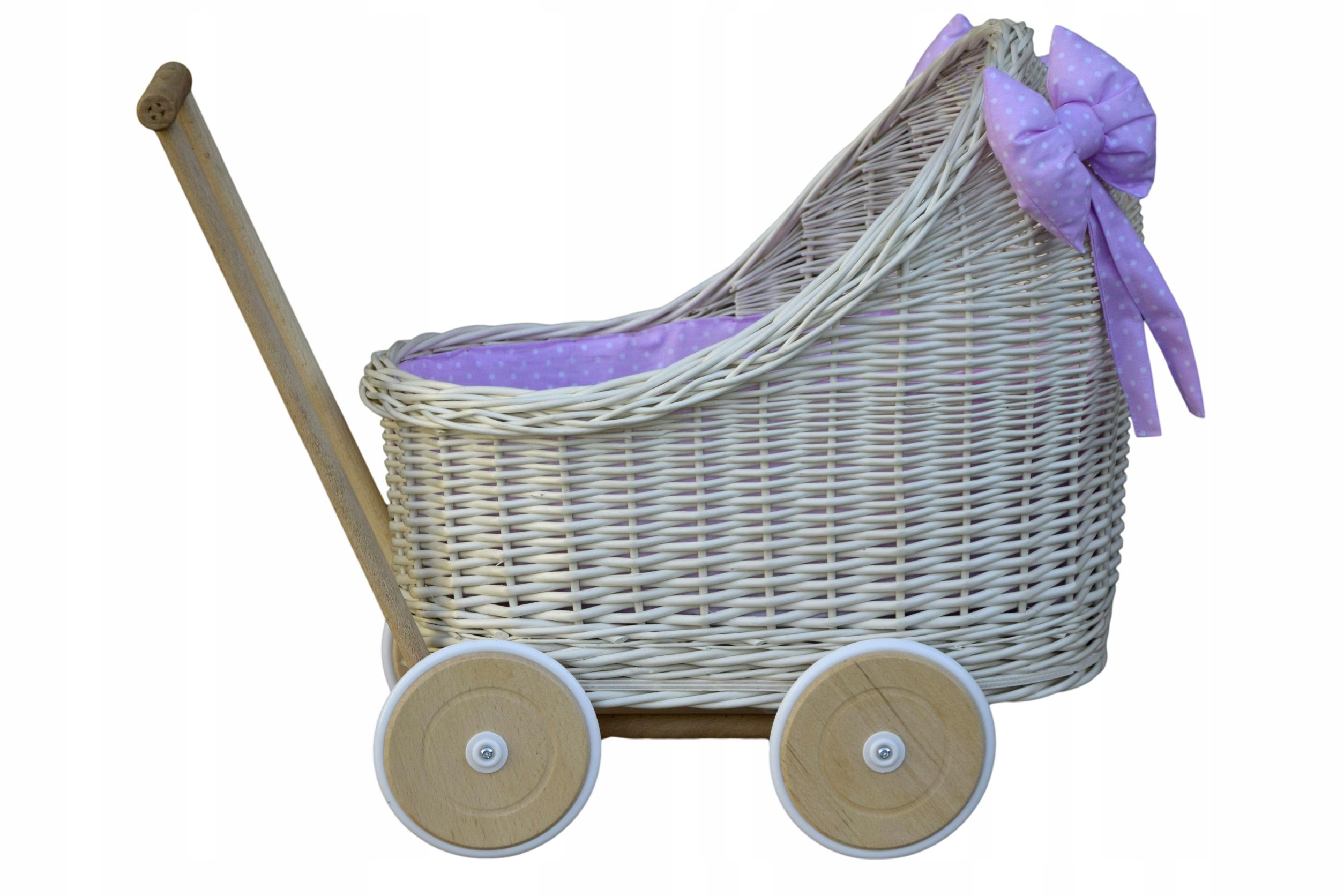 

Wózek dla lalek wiklinowy lalki Z Wikliny z kołdrą