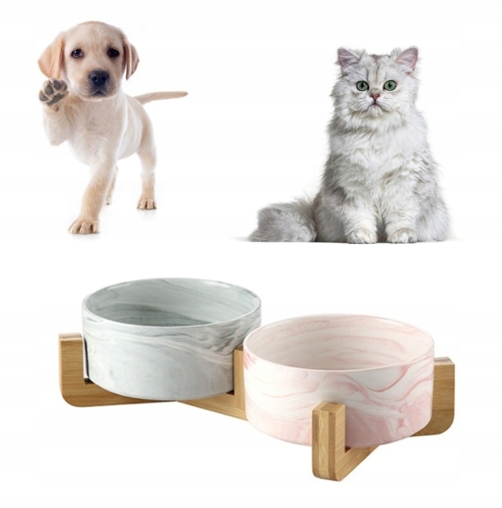 

Miska Dla Psa/Kota Podwójna Ceramiczna Na Stojaku