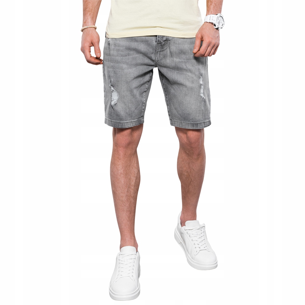 

Krótkie spodenki męskie jeansowe szary W311 S