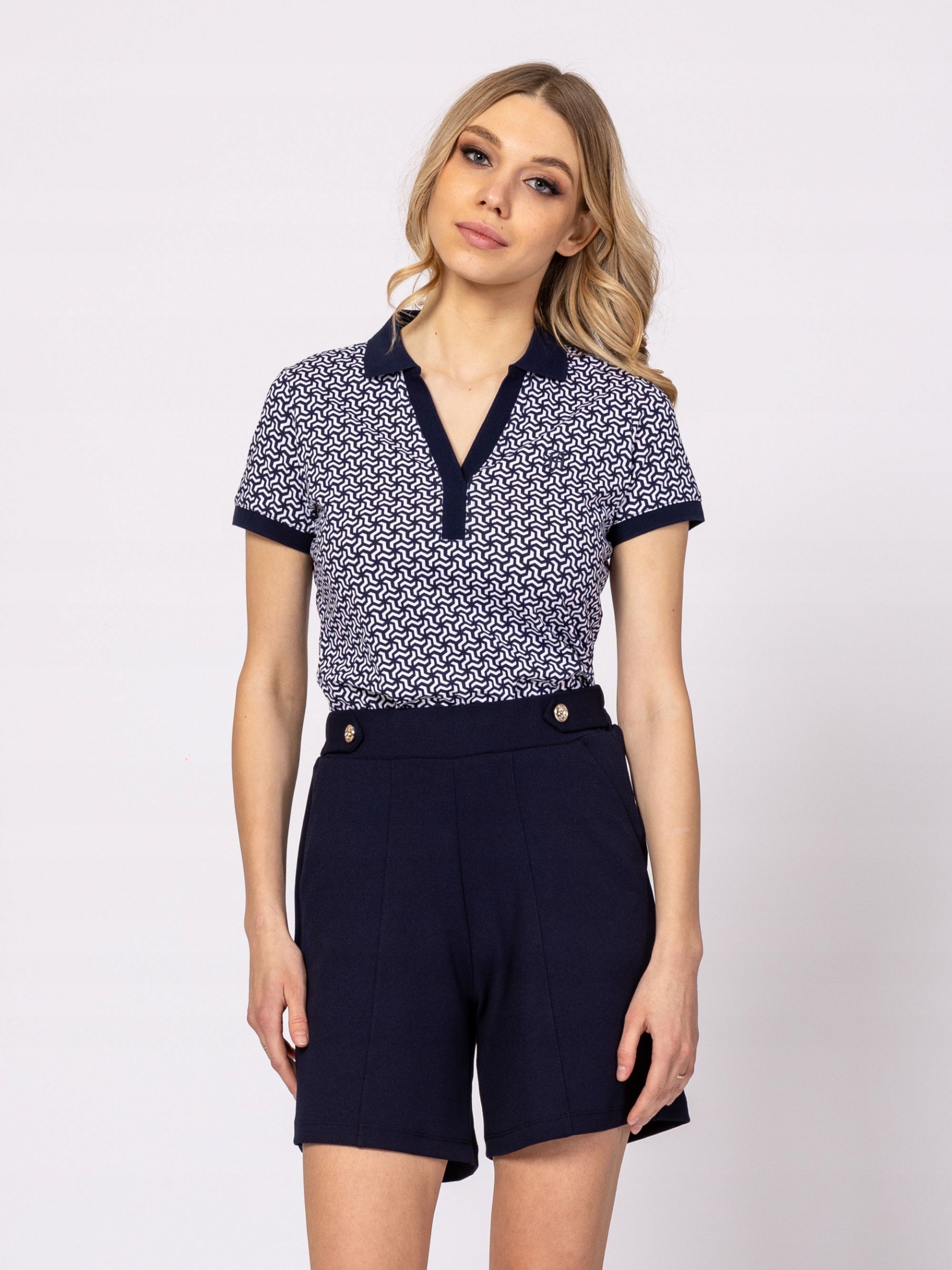 Heavy Tools Dámské Tričko Domi Triangle Bílo Modré Xs