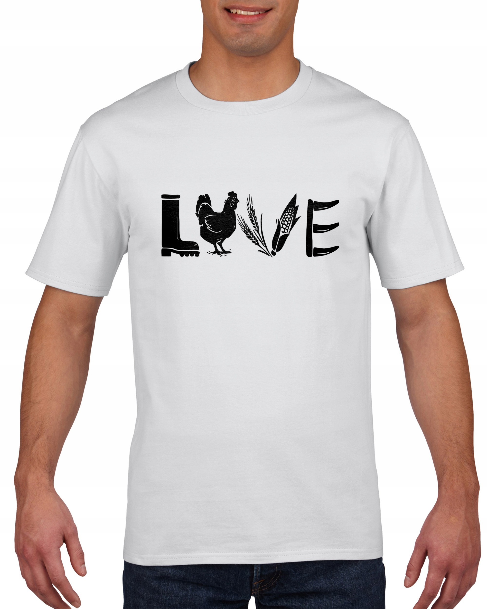 

Koszulka męska Kocham wieś kury L