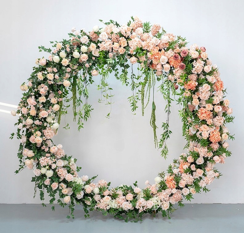 STOJAK Stelaż Metalowy KOŁO na Balony Tło do Zdjęć Sesji Wesele Ścianka 2m Kolor dominujący biały