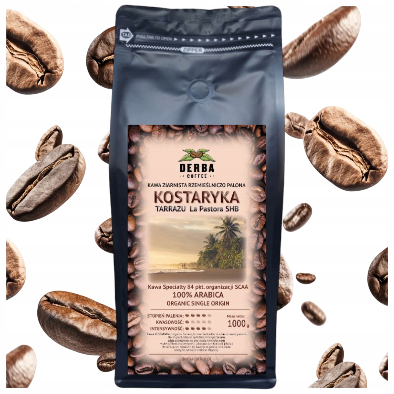 Káva Kostarika Tarrazu La Pastora zrnková 1 kg Nízkodráždivá Specialty