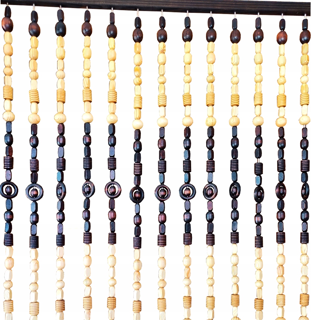 ZASŁONA KOTARA DREWNIANA KORALIKI PARAWAN -90cm-