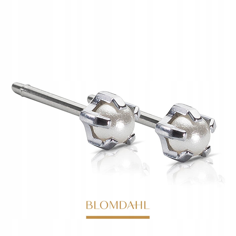 Hypoalergenní Náušnice Blomdahl Tiffany Perla Bílá 4 mm
