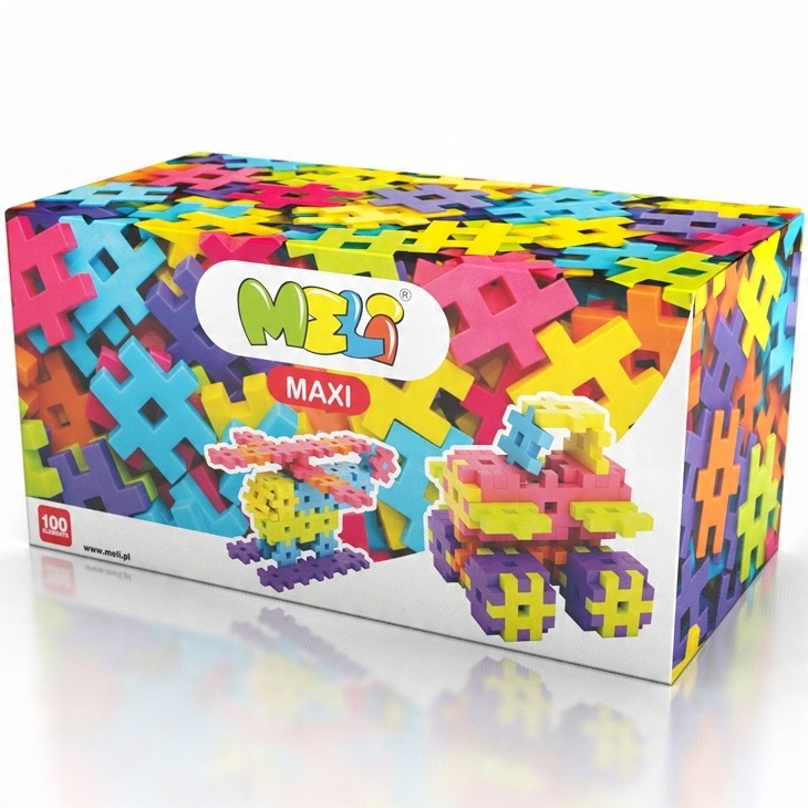 

Klocki konstrukcyjne duże Wafle Meli Maxi 100