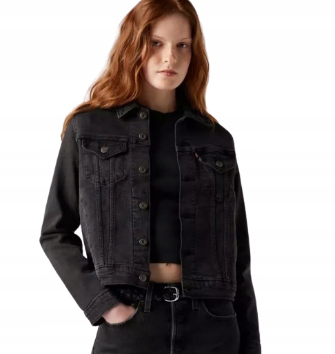 Levis Krátká Černá Džínová Bunda S Knoflíky Xxs I3C