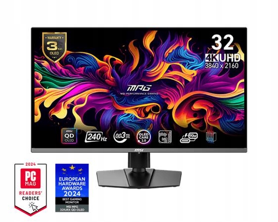 Msi Gaming monitor Mpg 321URX Qd-oled, 31,5" QD-OLED/4K 3840x2160/240Hz/0,0