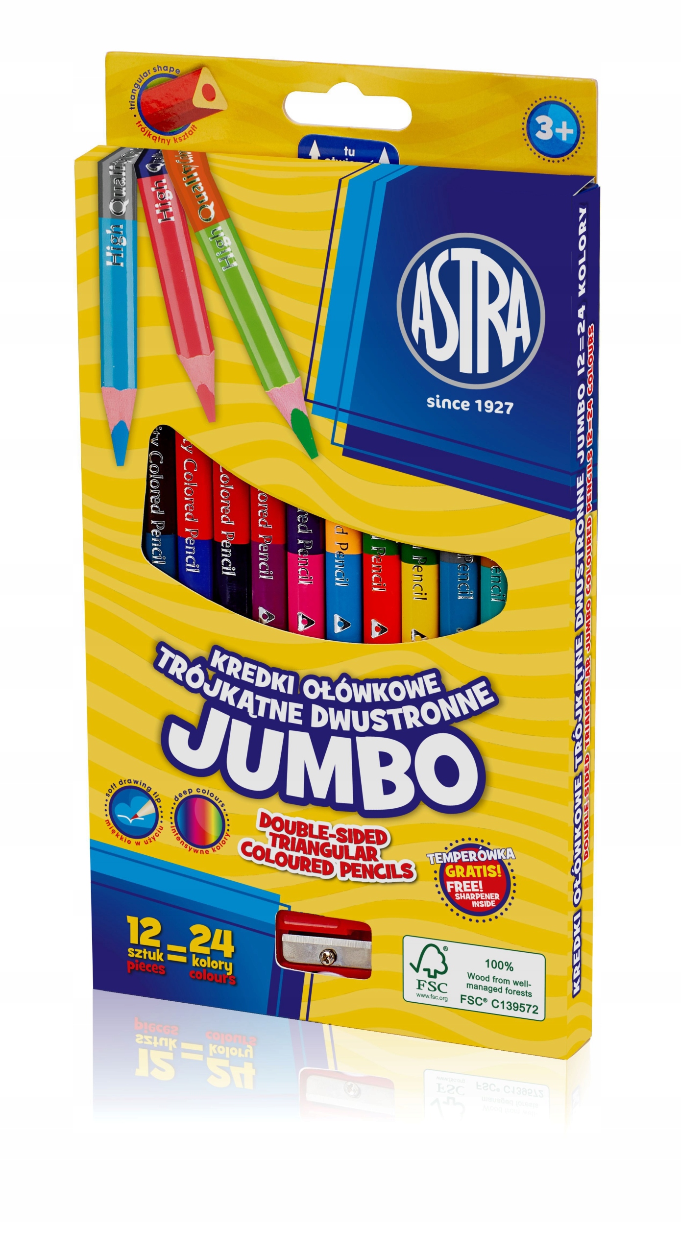 

Kredki dwustronne trój Jumbo 12=24 Astra 312118001