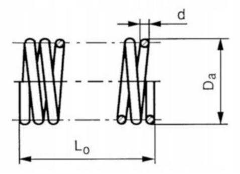 Sprężyna naciskowa sprężynka ściskana 10x25 10szt dociskowa ściskowa rozprę Marka Zzvf
