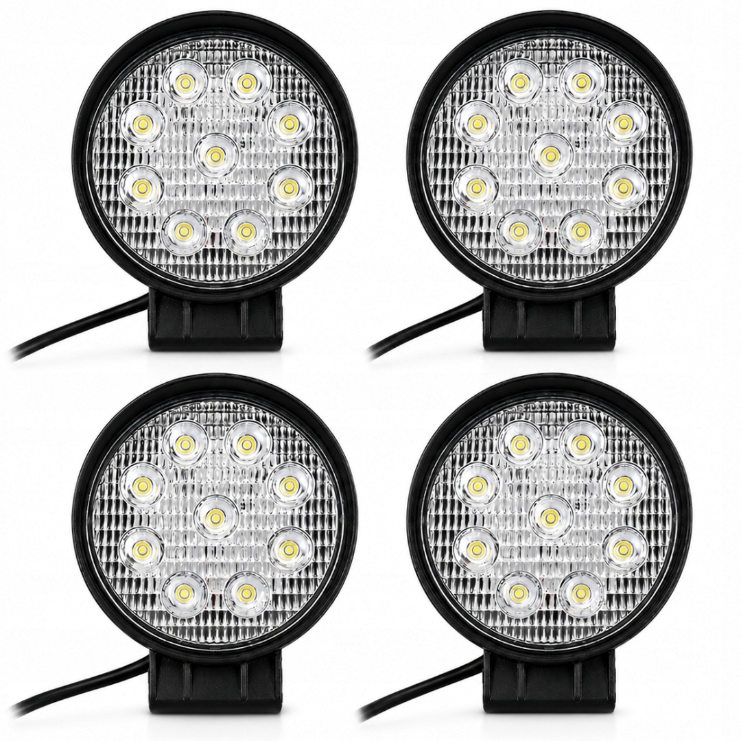 Halogenová Led pracovní lampa kulatá 12V 24V traktor přívěs