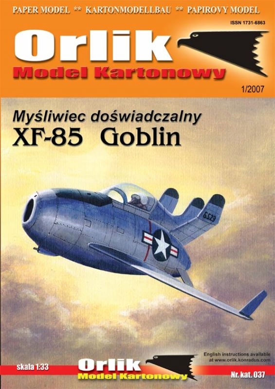 

Orlik 037. Samolot XF-85 Goblin