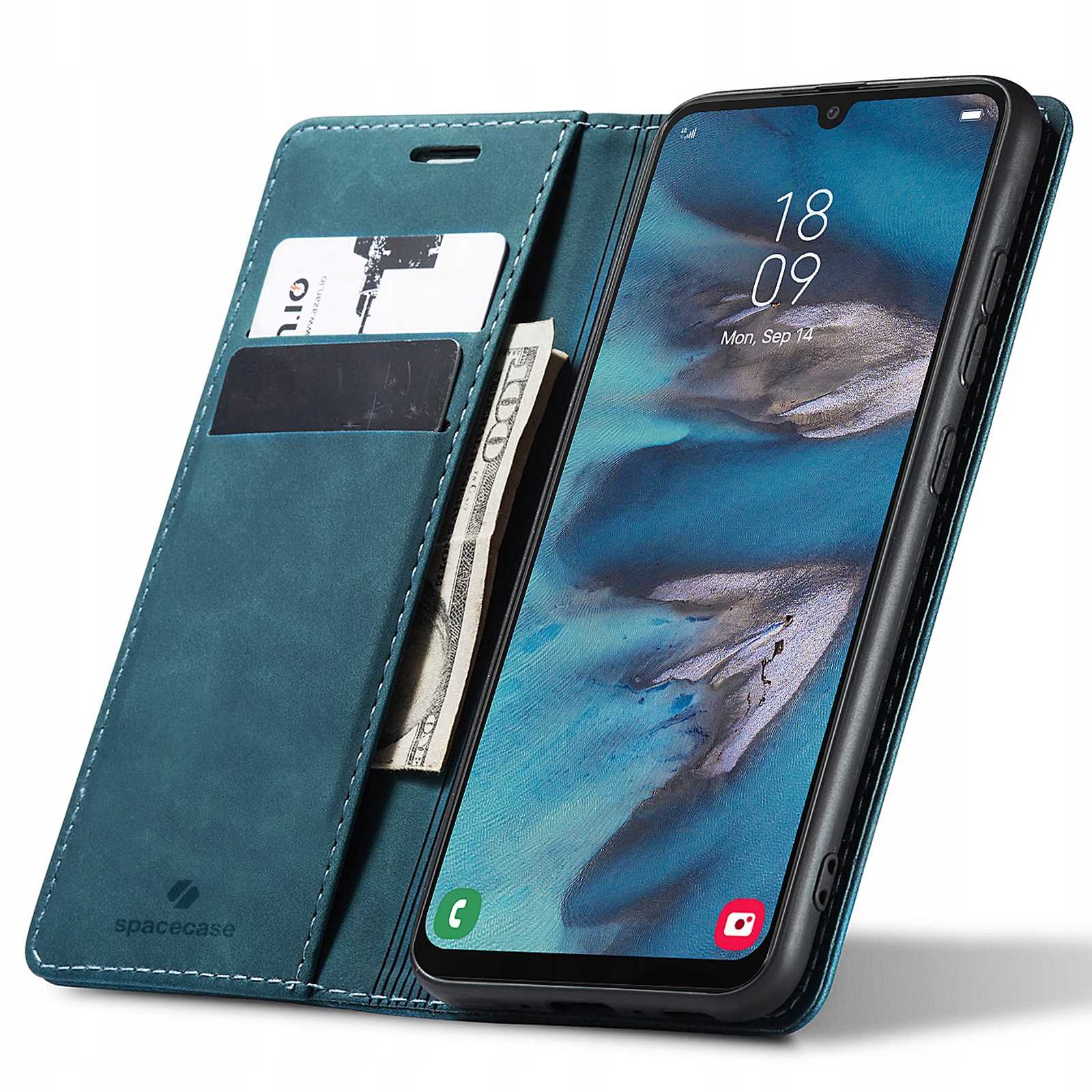 Spacecase Wallet Galaxy A34 5G modrá