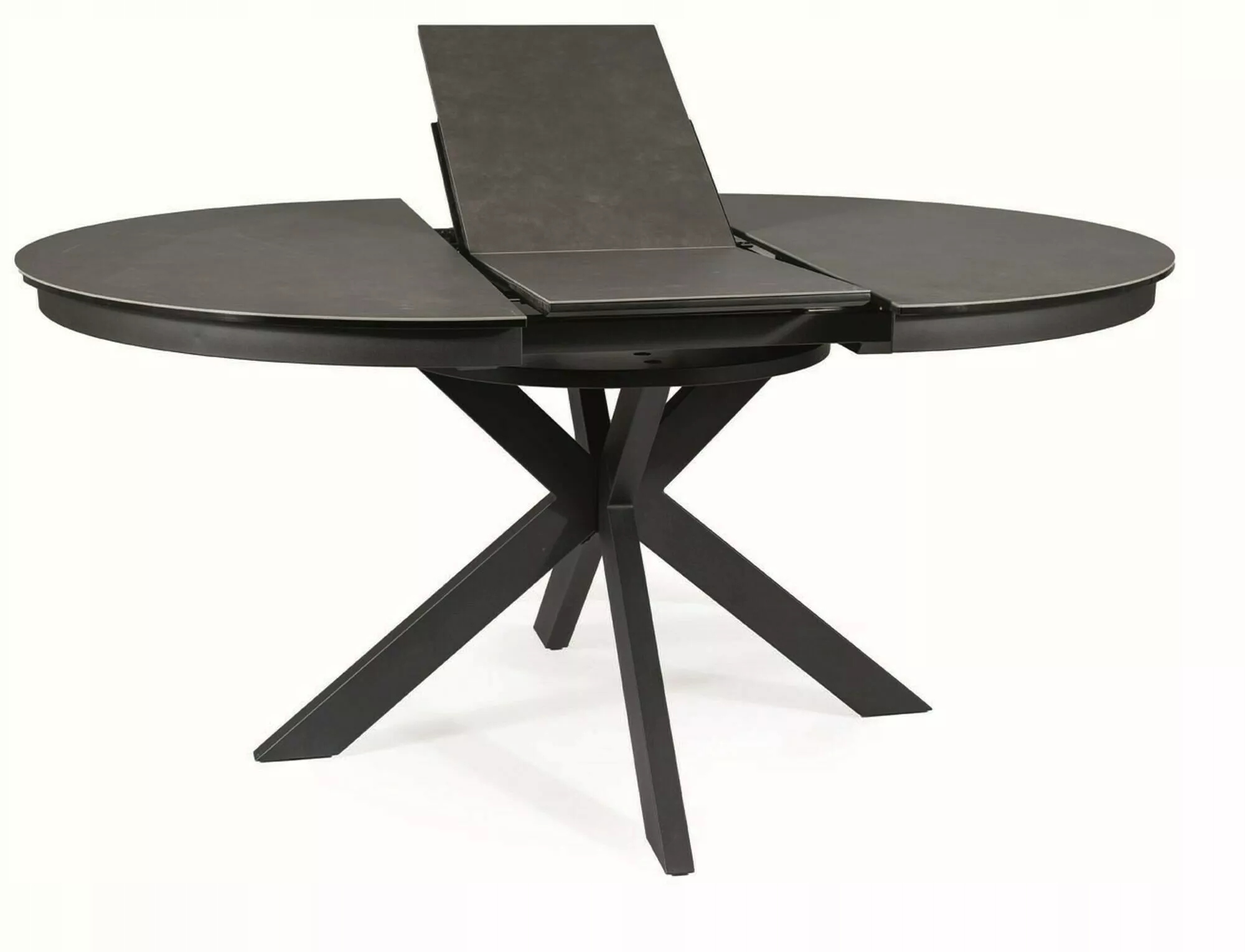 Rozkladací stôl Porto Ceramic tmavosivý/čierny fi. 120-160 cm Sig